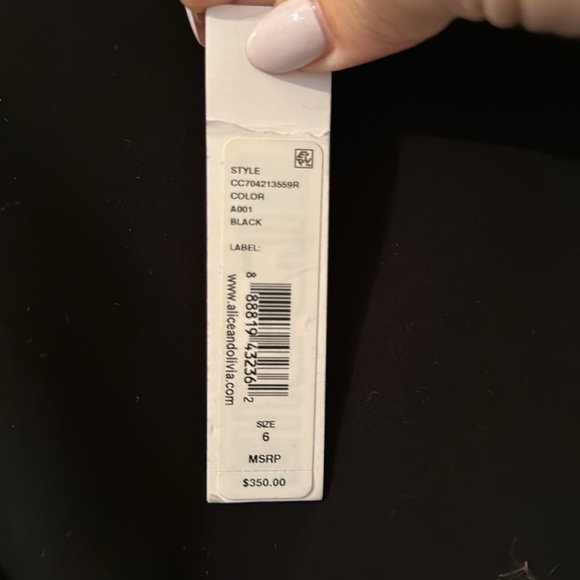 LBD Alice + Olivia Virgil Belted Mini Dress size 6 tie waist LBD NWT - Picture 7 of 7